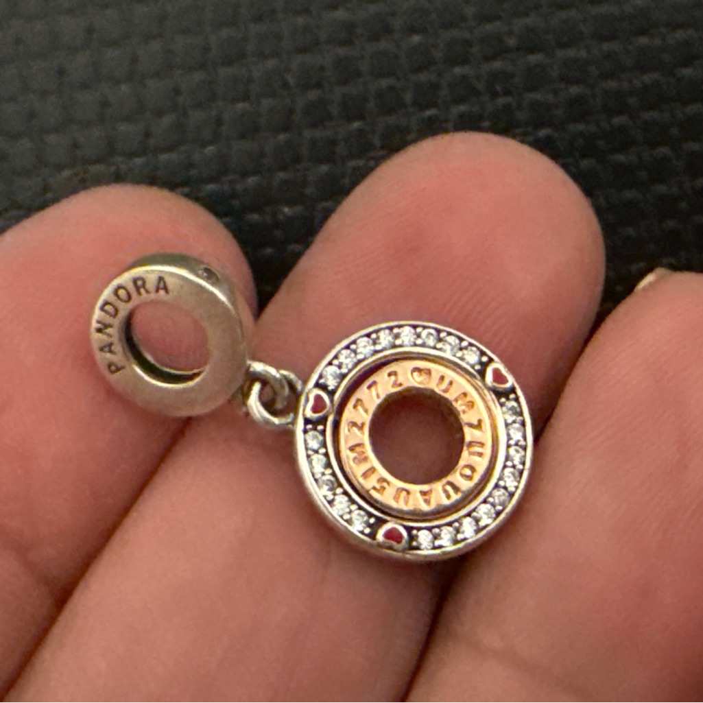Pandora Two-Tone Charm With Sparkling Accents